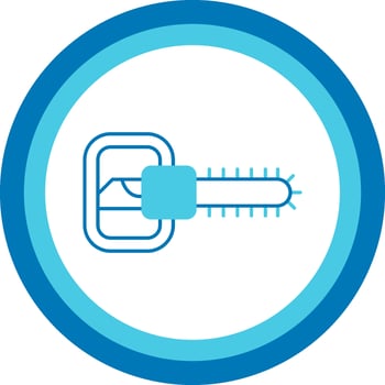 Chainsaw Blue Tone Circle Icon vector
