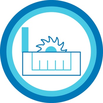 Table Saw Blue Tone Circle Icon vector
