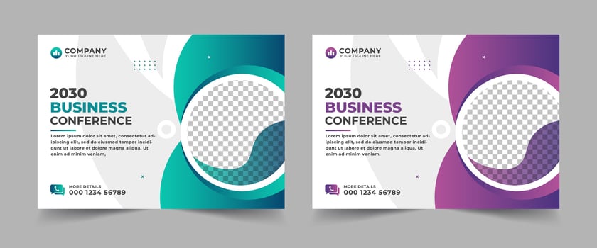 Corporate horizontal business conference flyer template. Editable modern flyer banner. Brochure, Template, Design, Flyer, Leaflet vector