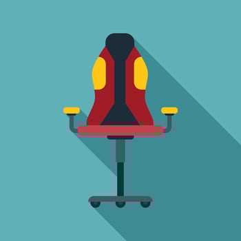 Modern gaming chair standing on wheels for computer player vector