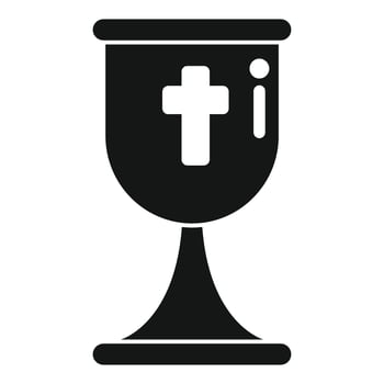Chalice with a cross representing the holy grail vector