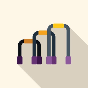 Three push up bars for home fitness training vector