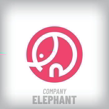 Creative round elephant modern logo. Corporate company and ecology-nature icon set. vector