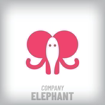 Creative big-eared elephant modern logo. Corporate company and ecology-nature icon set. vector
