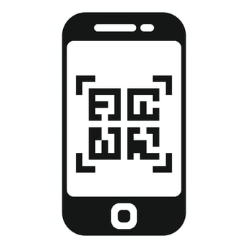 Smartphone scanning qr code for mobile payment vector