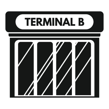Terminal b building facade sign simple icon vector