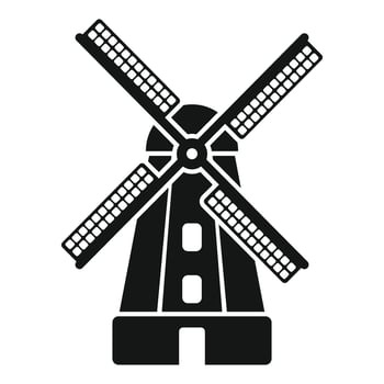 Traditional dutch windmill rotating its blades vector