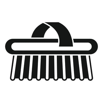 Cleaning brush with plastic handle for dish washing vector