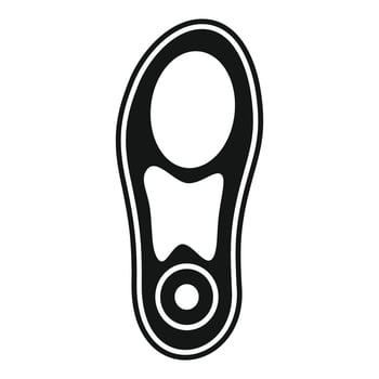 Black orthopedic insole for foot arch support icon vector