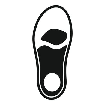 Orthopedic insole showing top view icon, simple style vector