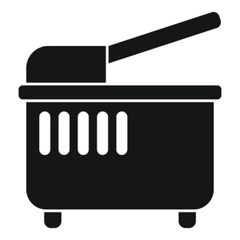 Modern deep fryer machine for restaurant kitchen vector