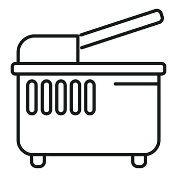 Electric deep fryer machine cooking food with temperature control vector
