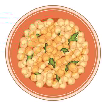 Chickpeas lying on plate, forming tasty vegetarian meal vector