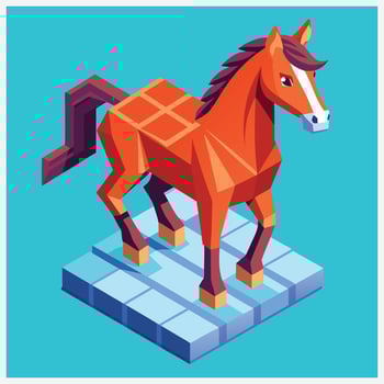 Stunning Horse Isometric Illustrations, Masterpieces of Equine Art. vector