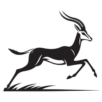 Elegant Gazelle Silhouette Graceful Wildlife Art vector
