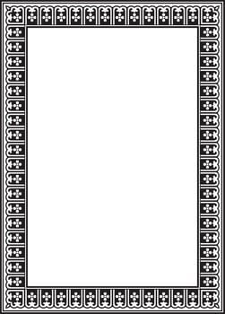 black monochrome Chinese rectangle, frame. Square ornaments of oriental peoples, korea, taiwan, china, hong kong, indonesia vector