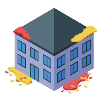 Building facade is leaking during autumn season vector