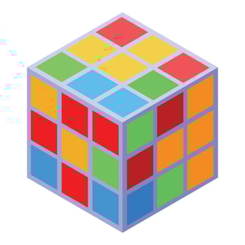 Logic game cube showing problem solving and challenge vector