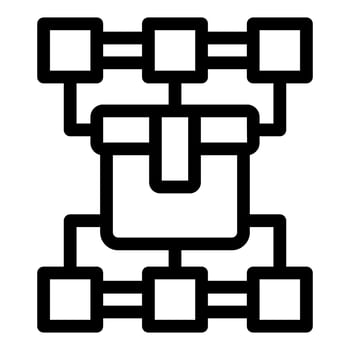 Blockchain technology connecting blocks in a secure network system vector