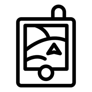 Gps navigation system showing route on screen with map vector