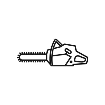 Chainsaw icon Black line art logo vector