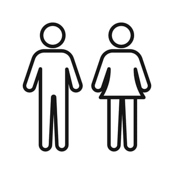 Man and Woman icon Black line art logo vector