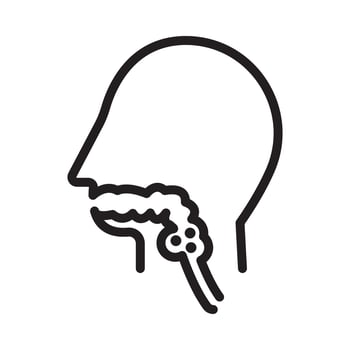 Swallowing reflex icon Black line art logo vector