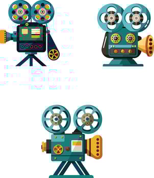 Movie Projector Colorful Illustration. vector