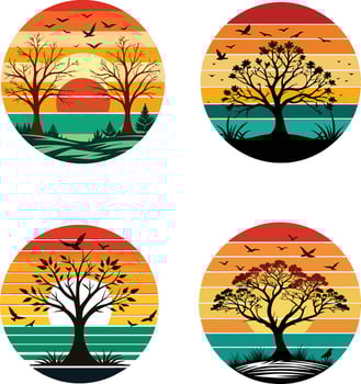 Sunset Design Graphics Illustration. vector