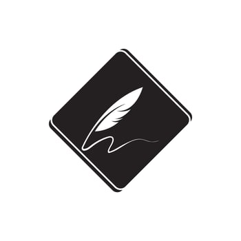 Feather quill design icon and logo illustration vector