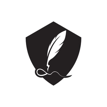 Feather quill design icon and logo illustration vector