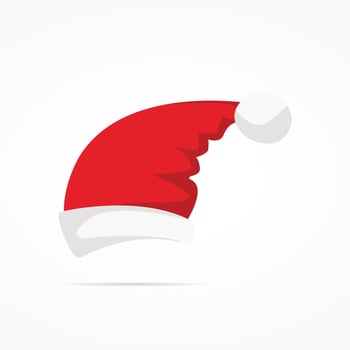 Santa Claus red hat silhouette. Santa hat, Santa red hat isolated on background. Santa hat vector