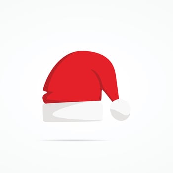 Santa Claus red hat silhouette. Santa hat, Santa red hat isolated on background. Santa hat vector