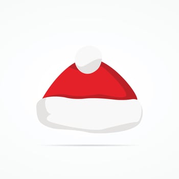 Santa Claus red hat silhouette. Santa hat, Santa red hat isolated on background. Santa hat vector