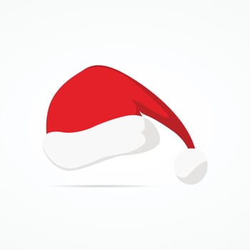 Santa Claus red hat silhouette. Santa hat, Santa red hat isolated on background. Santa hat vector