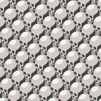 Skull isometric seamless pattern vector