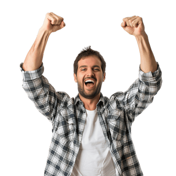 Man cheering isolated on transparent png