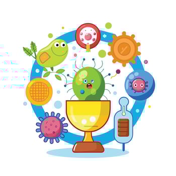 Collection of Microbiology flat design vector
