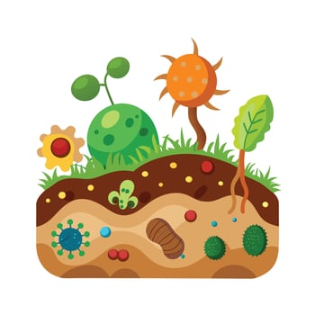 Collection of Microbiology flat design vector