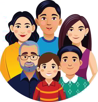 Family Photo art Illustration Design vector