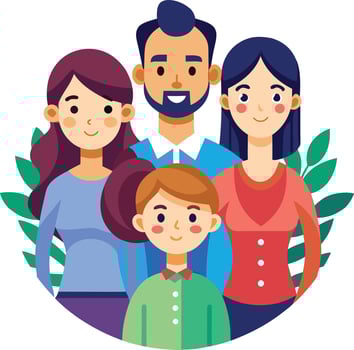 Family Photo art Illustration Design vector