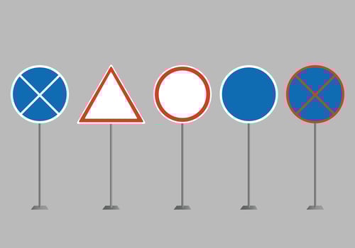 Traffic road realistic signs, Road signs vector