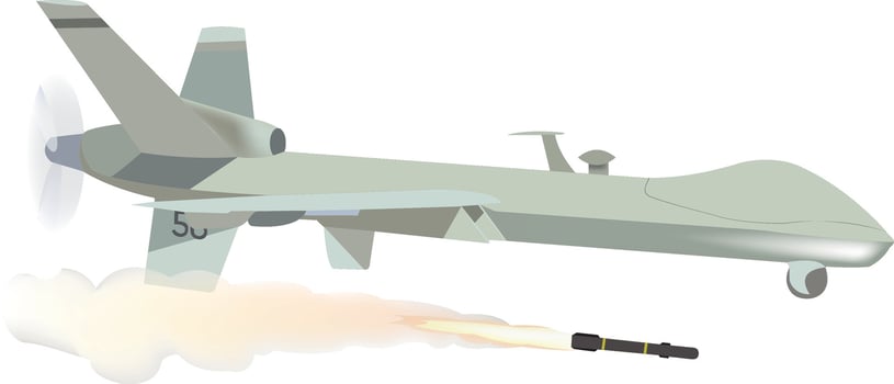 american drone in flight vector