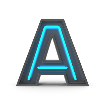 3d Neon Letter A, png