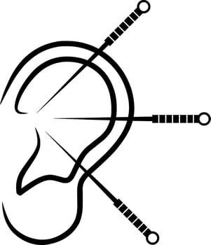 Acupuncture icon. Spa sign. Acupuncture needles symbol. flat style. ear acupuncture. facial slimming wellness knee acupuncture vector