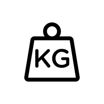Weight kilogram icon linear logo mark in black and white vector