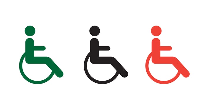 disabled sign on white background vector