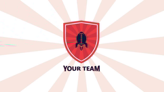 Logo team american football, emblem of football sport of america suitable for symbol of team red background vector