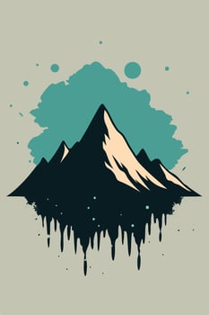 Mountain vintage with splash ink for your tshirt design, apparel design, community or your background vector