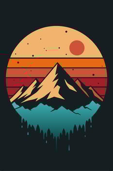 Mountain vintage with splash ink for your tshirt design, apparel design, community or your background vector